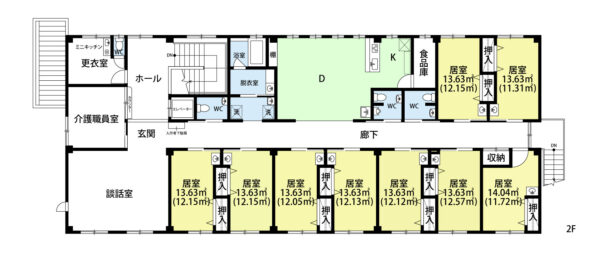 フロア図：グループホームほばら2階